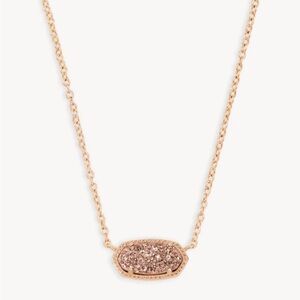 Kendra Scott Elisa Rose Gold Pendant Necklace in Rose Gold Drusy